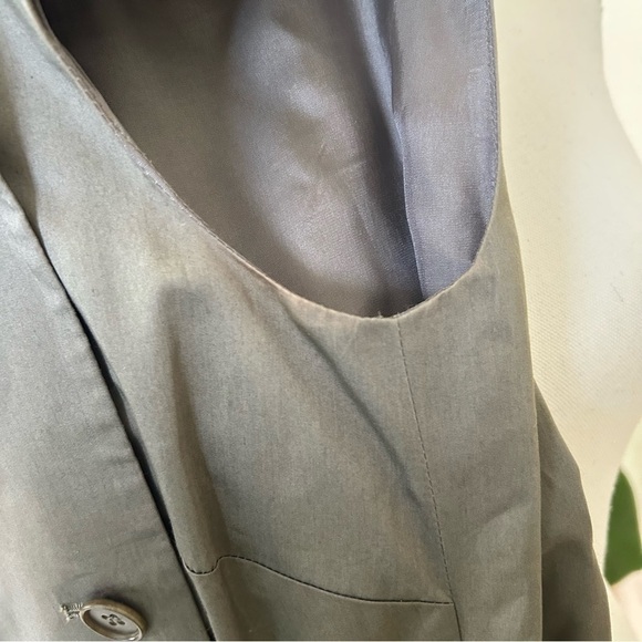 REISS Olive Green Sleeveless Button Down Belted Utility Dress - Picture 3 of 7